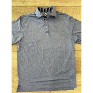 FootJoy Golf Blue Striped Casual Mens Short Sleeve Polo Shirt Size Medium FJ